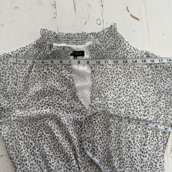 1.State Revolve Maxi Dress Jaime Shrayber Printed High-Low M Gray Leopard Print - Picture 9 of 16